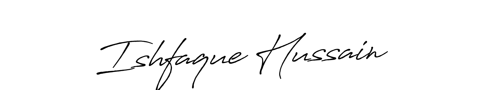 Make a beautiful signature design for name Ishfaque Hussain. With this signature (Antro_Vectra_Bolder) style, you can create a handwritten signature for free. Ishfaque Hussain signature style 7 images and pictures png