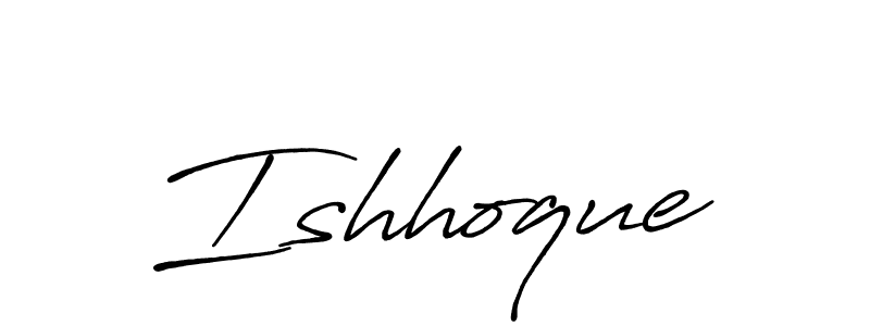 How to make Ishhoque name signature. Use Antro_Vectra_Bolder style for creating short signs online. This is the latest handwritten sign. Ishhoque signature style 7 images and pictures png