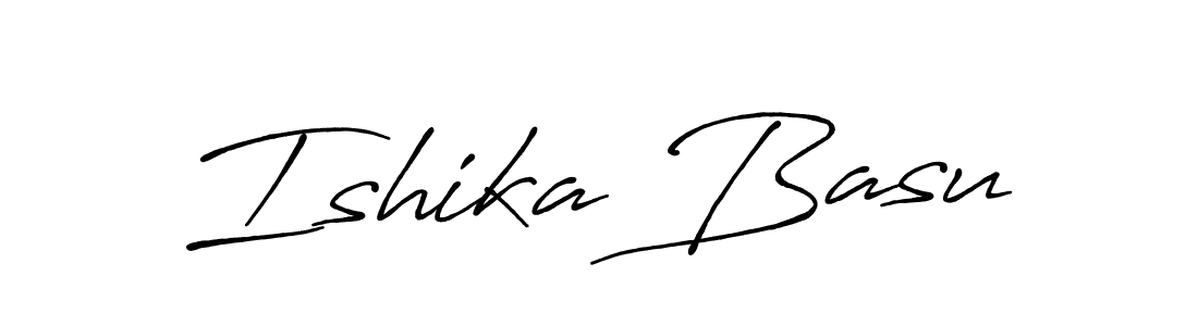 Make a beautiful signature design for name Ishika Basu. With this signature (Antro_Vectra_Bolder) style, you can create a handwritten signature for free. Ishika Basu signature style 7 images and pictures png