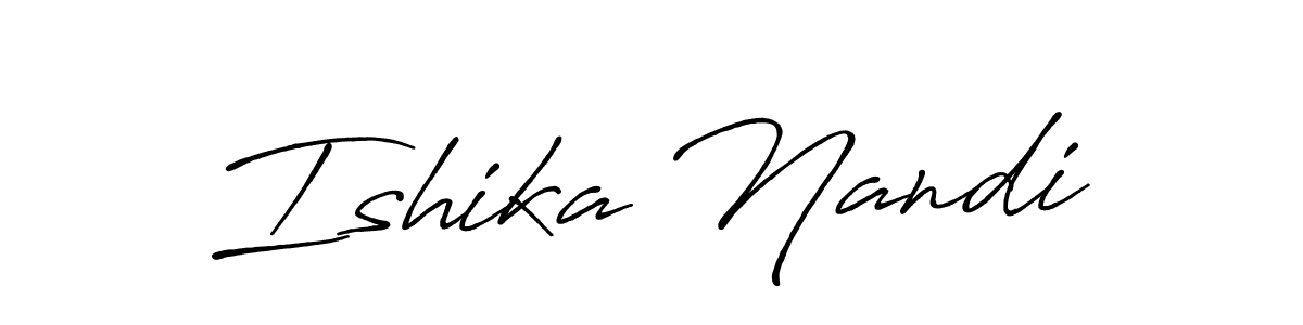 Use a signature maker to create a handwritten signature online. With this signature software, you can design (Antro_Vectra_Bolder) your own signature for name Ishika Nandi. Ishika Nandi signature style 7 images and pictures png