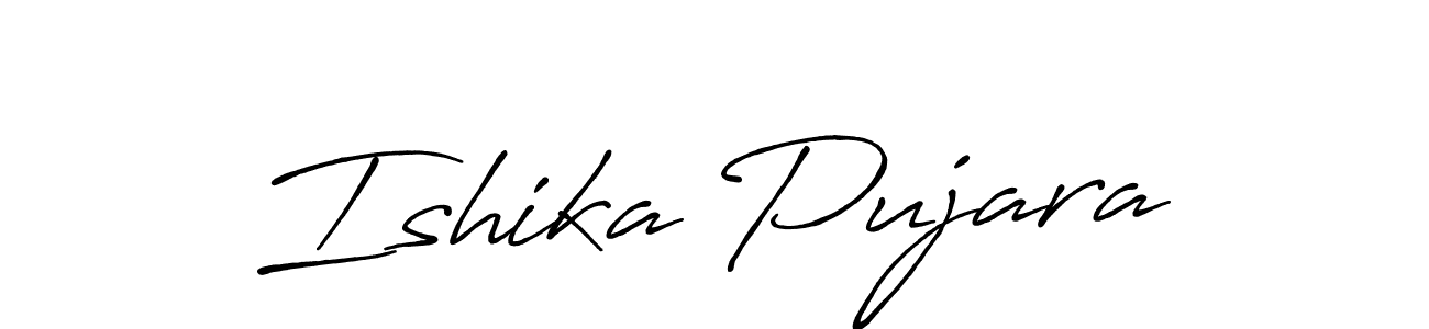 Antro_Vectra_Bolder is a professional signature style that is perfect for those who want to add a touch of class to their signature. It is also a great choice for those who want to make their signature more unique. Get Ishika Pujara name to fancy signature for free. Ishika Pujara signature style 7 images and pictures png
