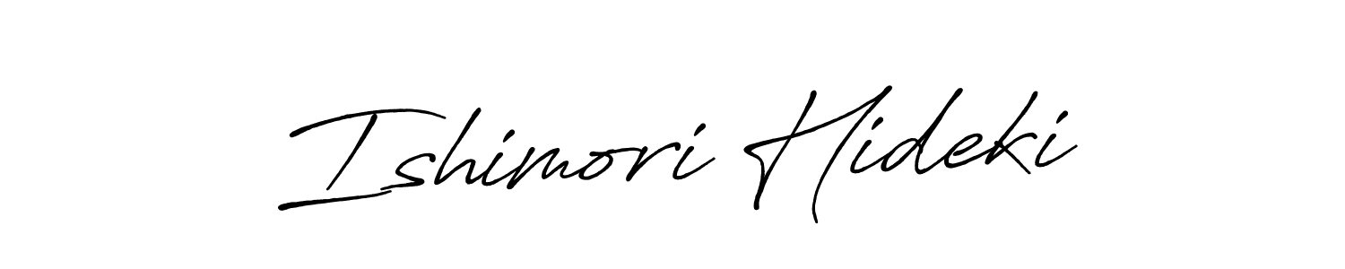 Antro_Vectra_Bolder is a professional signature style that is perfect for those who want to add a touch of class to their signature. It is also a great choice for those who want to make their signature more unique. Get Ishimori Hideki name to fancy signature for free. Ishimori Hideki signature style 7 images and pictures png