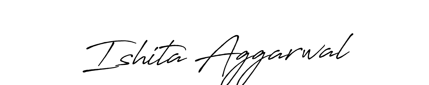 Make a beautiful signature design for name Ishita Aggarwal. With this signature (Antro_Vectra_Bolder) style, you can create a handwritten signature for free. Ishita Aggarwal signature style 7 images and pictures png