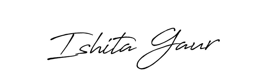 Design your own signature with our free online signature maker. With this signature software, you can create a handwritten (Antro_Vectra_Bolder) signature for name Ishita Gaur. Ishita Gaur signature style 7 images and pictures png