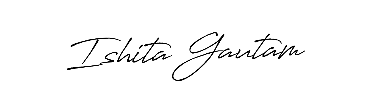 How to Draw Ishita Gautam signature style? Antro_Vectra_Bolder is a latest design signature styles for name Ishita Gautam. Ishita Gautam signature style 7 images and pictures png