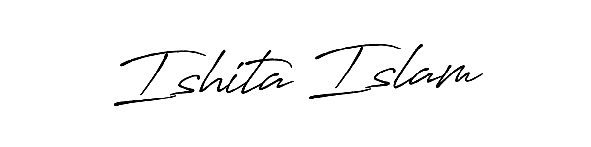 Similarly Antro_Vectra_Bolder is the best handwritten signature design. Signature creator online .You can use it as an online autograph creator for name Ishita Islam. Ishita Islam signature style 7 images and pictures png