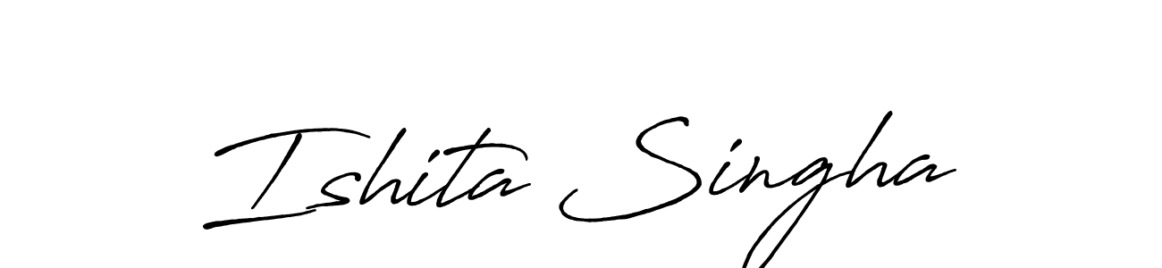 How to make Ishita Singha signature? Antro_Vectra_Bolder is a professional autograph style. Create handwritten signature for Ishita Singha name. Ishita Singha signature style 7 images and pictures png