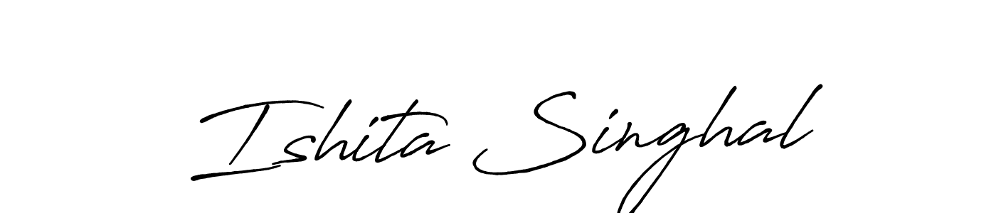 Also we have Ishita Singhal name is the best signature style. Create professional handwritten signature collection using Antro_Vectra_Bolder autograph style. Ishita Singhal signature style 7 images and pictures png
