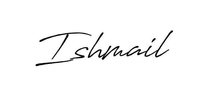 Use a signature maker to create a handwritten signature online. With this signature software, you can design (Antro_Vectra_Bolder) your own signature for name Ishmail. Ishmail signature style 7 images and pictures png