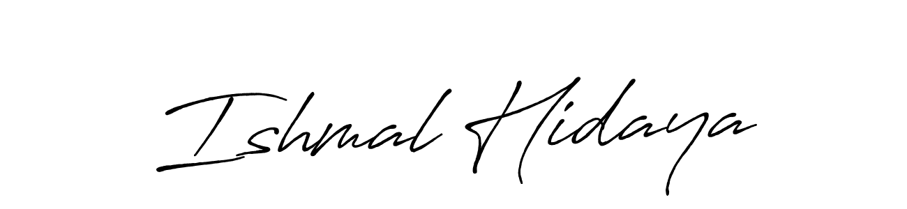 Make a beautiful signature design for name Ishmal Hidaya. With this signature (Antro_Vectra_Bolder) style, you can create a handwritten signature for free. Ishmal Hidaya signature style 7 images and pictures png