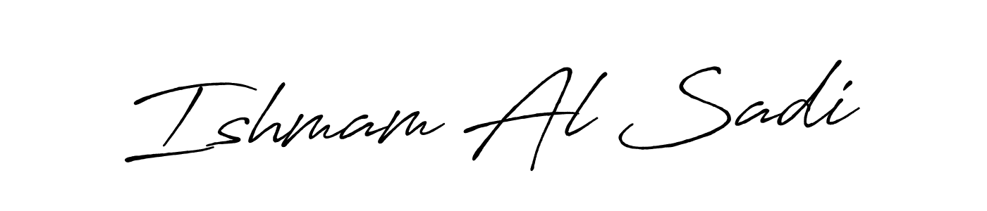 How to make Ishmam Al Sadi signature? Antro_Vectra_Bolder is a professional autograph style. Create handwritten signature for Ishmam Al Sadi name. Ishmam Al Sadi signature style 7 images and pictures png