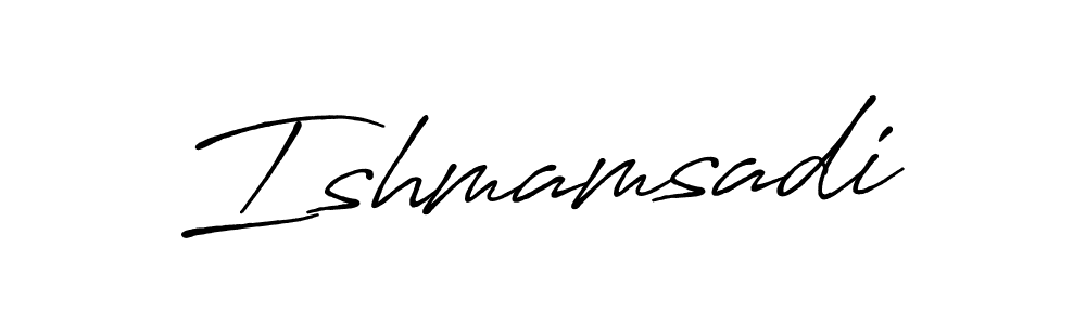 Similarly Antro_Vectra_Bolder is the best handwritten signature design. Signature creator online .You can use it as an online autograph creator for name Ishmamsadi. Ishmamsadi signature style 7 images and pictures png