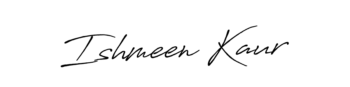 Design your own signature with our free online signature maker. With this signature software, you can create a handwritten (Antro_Vectra_Bolder) signature for name Ishmeen Kaur. Ishmeen Kaur signature style 7 images and pictures png