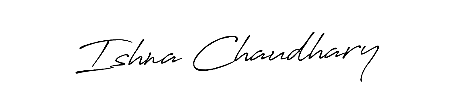 Create a beautiful signature design for name Ishna Chaudhary. With this signature (Antro_Vectra_Bolder) fonts, you can make a handwritten signature for free. Ishna Chaudhary signature style 7 images and pictures png