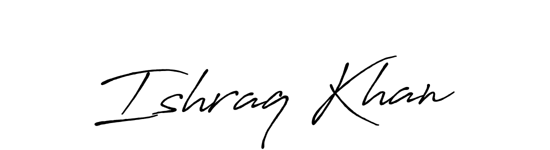 Design your own signature with our free online signature maker. With this signature software, you can create a handwritten (Antro_Vectra_Bolder) signature for name Ishraq Khan. Ishraq Khan signature style 7 images and pictures png