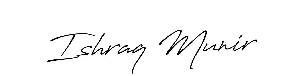 It looks lik you need a new signature style for name Ishraq Munir. Design unique handwritten (Antro_Vectra_Bolder) signature with our free signature maker in just a few clicks. Ishraq Munir signature style 7 images and pictures png