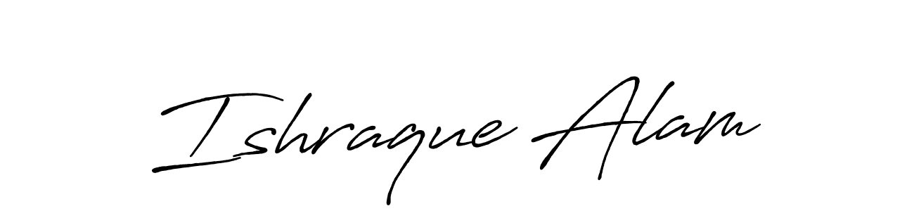 Ishraque Alam stylish signature style. Best Handwritten Sign (Antro_Vectra_Bolder) for my name. Handwritten Signature Collection Ideas for my name Ishraque Alam. Ishraque Alam signature style 7 images and pictures png