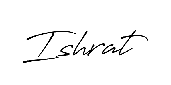 How to make Ishrat name signature. Use Antro_Vectra_Bolder style for creating short signs online. This is the latest handwritten sign. Ishrat signature style 7 images and pictures png