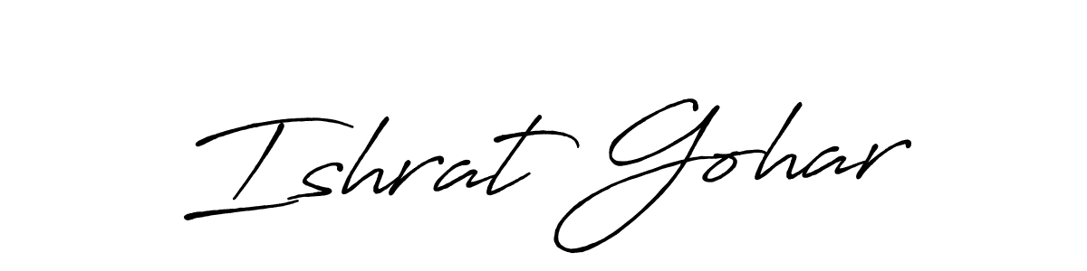 Create a beautiful signature design for name Ishrat Gohar. With this signature (Antro_Vectra_Bolder) fonts, you can make a handwritten signature for free. Ishrat Gohar signature style 7 images and pictures png