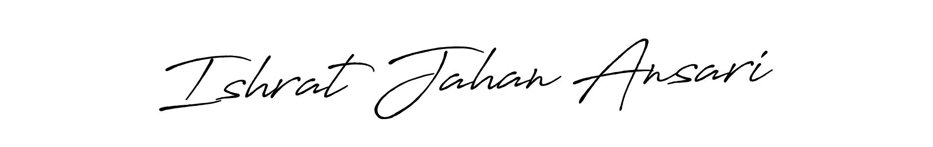 How to make Ishrat Jahan Ansari name signature. Use Antro_Vectra_Bolder style for creating short signs online. This is the latest handwritten sign. Ishrat Jahan Ansari signature style 7 images and pictures png