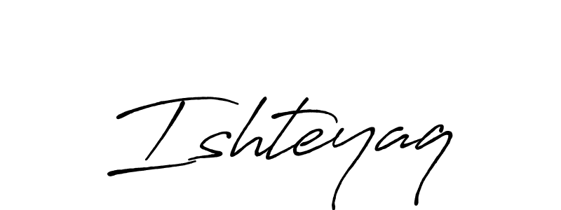 Create a beautiful signature design for name Ishteyaq. With this signature (Antro_Vectra_Bolder) fonts, you can make a handwritten signature for free. Ishteyaq signature style 7 images and pictures png