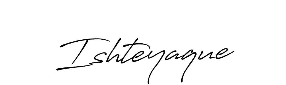 Create a beautiful signature design for name Ishteyaque. With this signature (Antro_Vectra_Bolder) fonts, you can make a handwritten signature for free. Ishteyaque signature style 7 images and pictures png