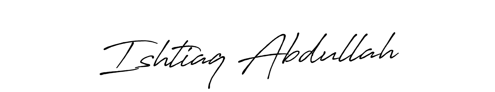 Create a beautiful signature design for name Ishtiaq Abdullah. With this signature (Antro_Vectra_Bolder) fonts, you can make a handwritten signature for free. Ishtiaq Abdullah signature style 7 images and pictures png