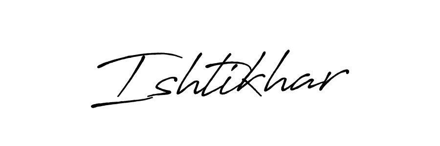 Use a signature maker to create a handwritten signature online. With this signature software, you can design (Antro_Vectra_Bolder) your own signature for name Ishtikhar. Ishtikhar signature style 7 images and pictures png