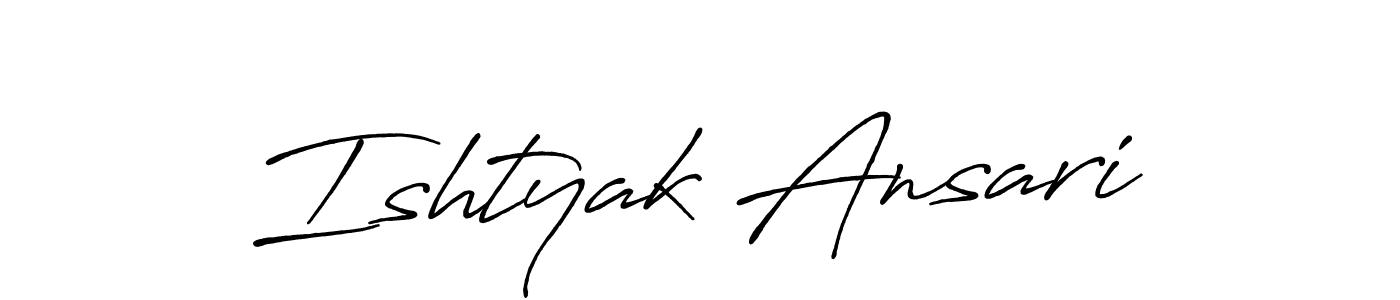 Make a beautiful signature design for name Ishtyak Ansari. With this signature (Antro_Vectra_Bolder) style, you can create a handwritten signature for free. Ishtyak Ansari signature style 7 images and pictures png