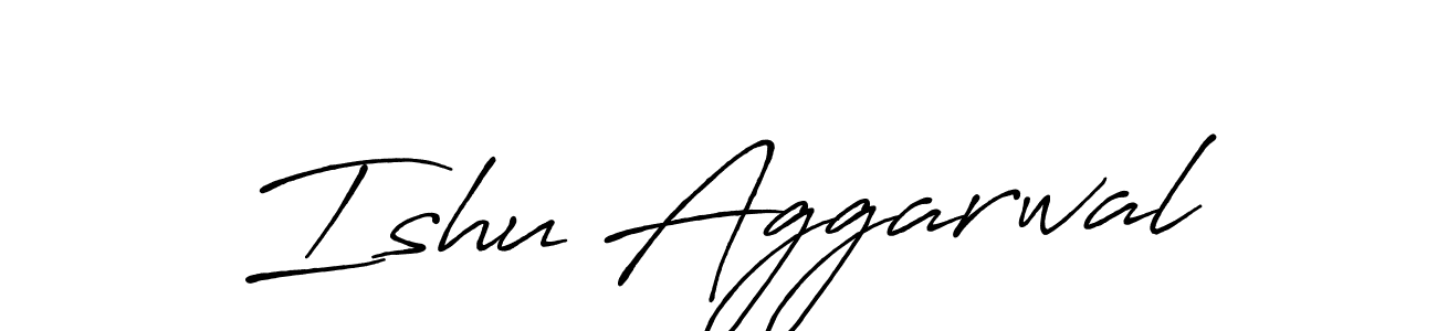 How to make Ishu Aggarwal name signature. Use Antro_Vectra_Bolder style for creating short signs online. This is the latest handwritten sign. Ishu Aggarwal signature style 7 images and pictures png