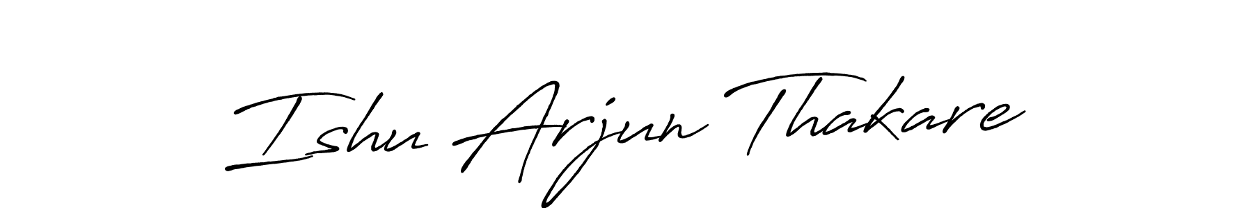 Antro_Vectra_Bolder is a professional signature style that is perfect for those who want to add a touch of class to their signature. It is also a great choice for those who want to make their signature more unique. Get Ishu Arjun Thakare name to fancy signature for free. Ishu Arjun Thakare signature style 7 images and pictures png