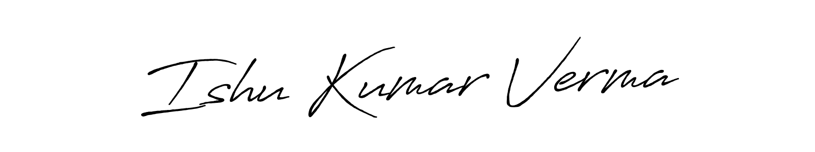 This is the best signature style for the Ishu Kumar Verma name. Also you like these signature font (Antro_Vectra_Bolder). Mix name signature. Ishu Kumar Verma signature style 7 images and pictures png