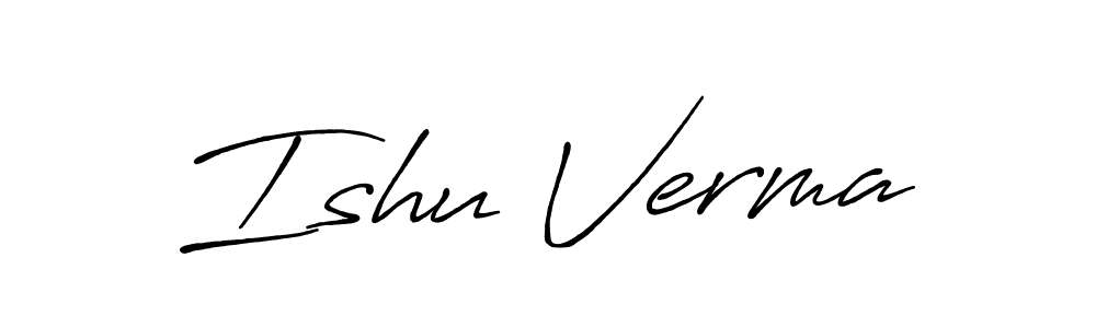 Use a signature maker to create a handwritten signature online. With this signature software, you can design (Antro_Vectra_Bolder) your own signature for name Ishu Verma. Ishu Verma signature style 7 images and pictures png