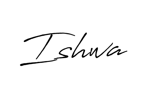 Use a signature maker to create a handwritten signature online. With this signature software, you can design (Antro_Vectra_Bolder) your own signature for name Ishwa. Ishwa signature style 7 images and pictures png