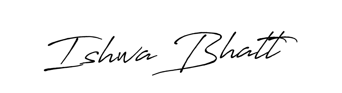 Also we have Ishwa Bhatt name is the best signature style. Create professional handwritten signature collection using Antro_Vectra_Bolder autograph style. Ishwa Bhatt signature style 7 images and pictures png