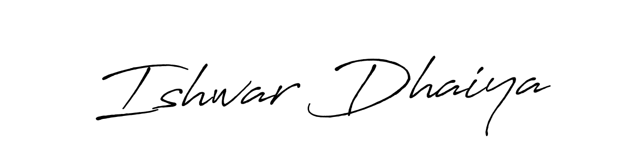 Also we have Ishwar Dhaiya name is the best signature style. Create professional handwritten signature collection using Antro_Vectra_Bolder autograph style. Ishwar Dhaiya signature style 7 images and pictures png