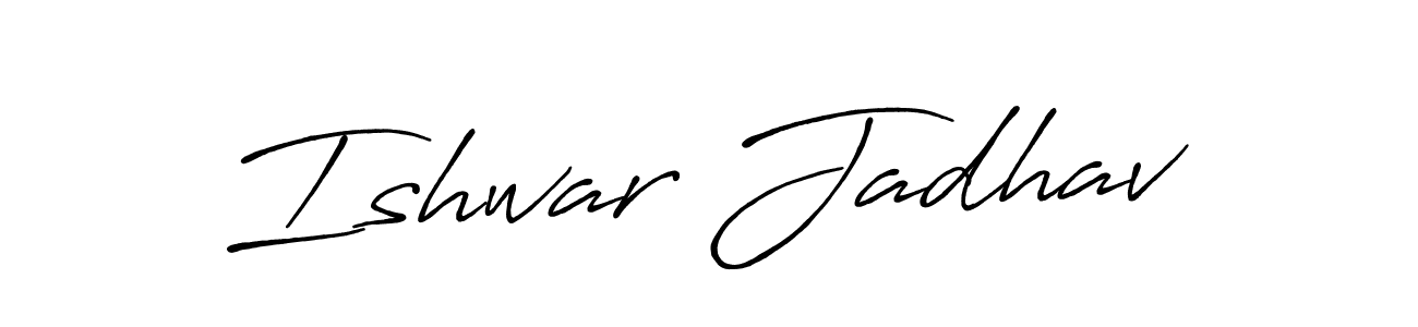 Ishwar Jadhav stylish signature style. Best Handwritten Sign (Antro_Vectra_Bolder) for my name. Handwritten Signature Collection Ideas for my name Ishwar Jadhav. Ishwar Jadhav signature style 7 images and pictures png