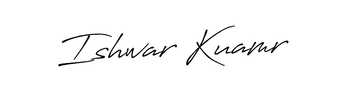 Create a beautiful signature design for name Ishwar Kuamr. With this signature (Antro_Vectra_Bolder) fonts, you can make a handwritten signature for free. Ishwar Kuamr signature style 7 images and pictures png