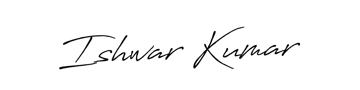 Create a beautiful signature design for name Ishwar Kumar. With this signature (Antro_Vectra_Bolder) fonts, you can make a handwritten signature for free. Ishwar Kumar signature style 7 images and pictures png