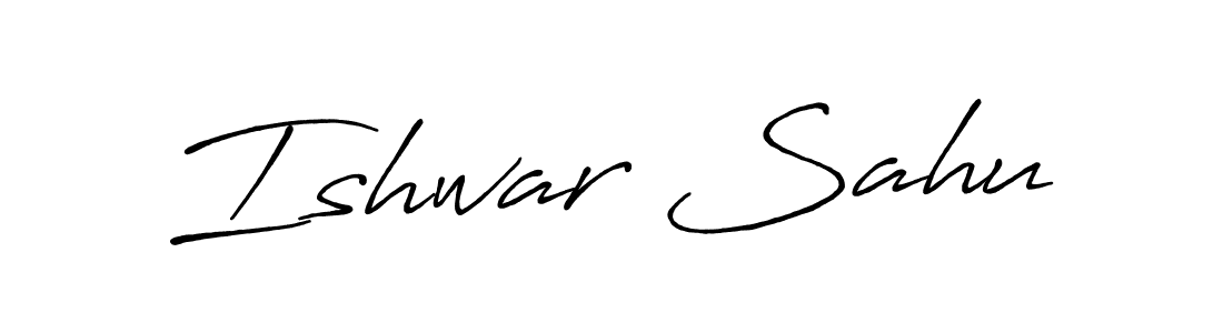 How to make Ishwar Sahu name signature. Use Antro_Vectra_Bolder style for creating short signs online. This is the latest handwritten sign. Ishwar Sahu signature style 7 images and pictures png