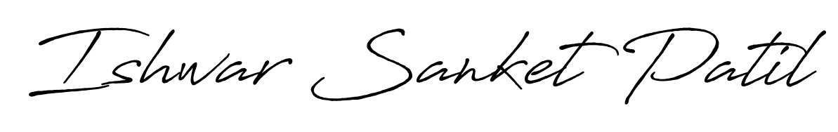 A timeless handwritten aesthetic for Ishwar Sanket Patil. The Antro_Vectra_Bolder font gives your signature a handcrafted feel with natural curves. Ishwar Sanket Patil signature style 7 images and pictures png