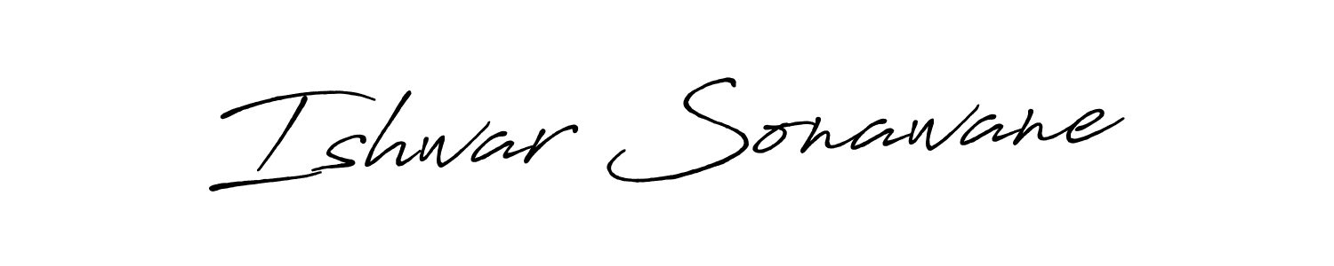 The best way (Antro_Vectra_Bolder) to make a short signature is to pick only two or three words in your name. The name Ishwar Sonawane include a total of six letters. For converting this name. Ishwar Sonawane signature style 7 images and pictures png