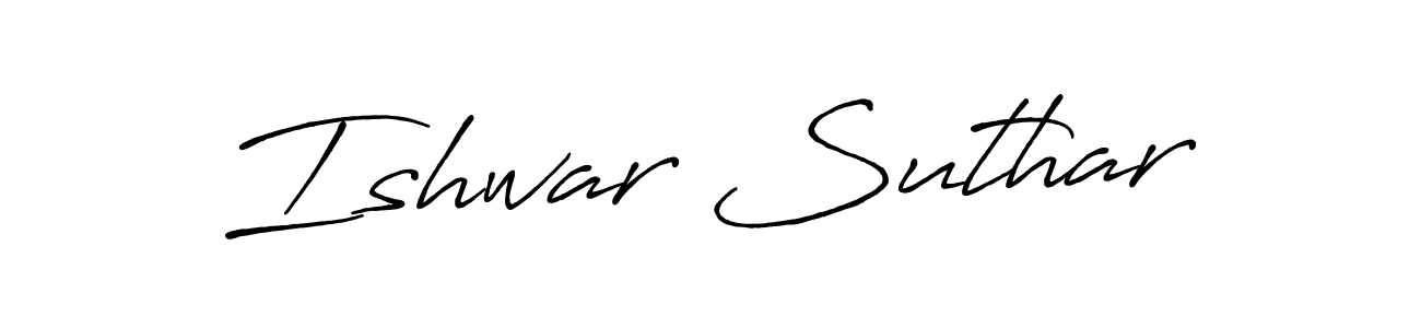 Make a beautiful signature design for name Ishwar Suthar. With this signature (Antro_Vectra_Bolder) style, you can create a handwritten signature for free. Ishwar Suthar signature style 7 images and pictures png