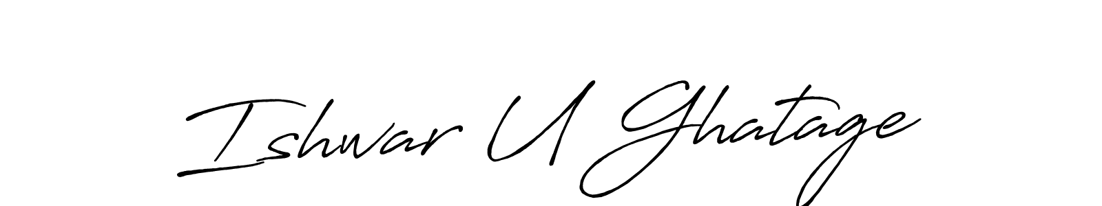Also we have Ishwar U Ghatage name is the best signature style. Create professional handwritten signature collection using Antro_Vectra_Bolder autograph style. Ishwar U Ghatage signature style 7 images and pictures png