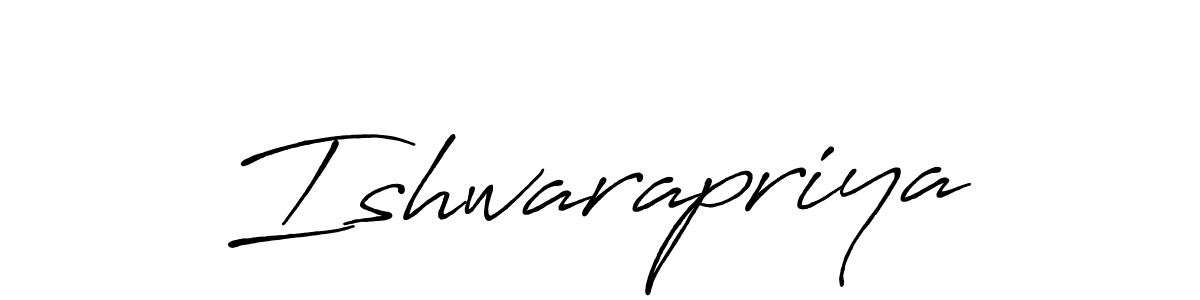 Use a signature maker to create a handwritten signature online. With this signature software, you can design (Antro_Vectra_Bolder) your own signature for name Ishwarapriya. Ishwarapriya signature style 7 images and pictures png