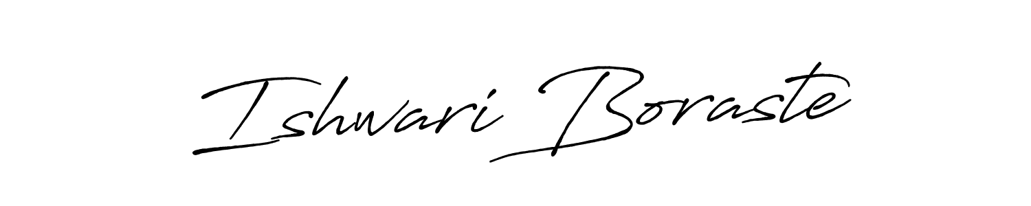 Similarly Antro_Vectra_Bolder is the best handwritten signature design. Signature creator online .You can use it as an online autograph creator for name Ishwari Boraste. Ishwari Boraste signature style 7 images and pictures png