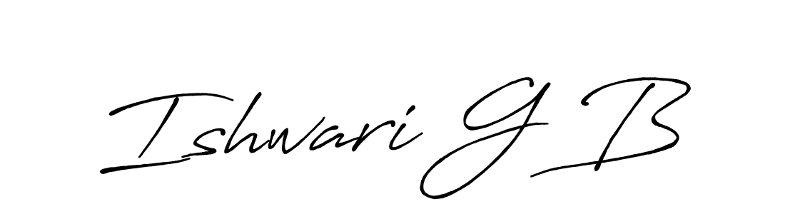 Create a beautiful signature design for name Ishwari G B. With this signature (Antro_Vectra_Bolder) fonts, you can make a handwritten signature for free. Ishwari G B signature style 7 images and pictures png