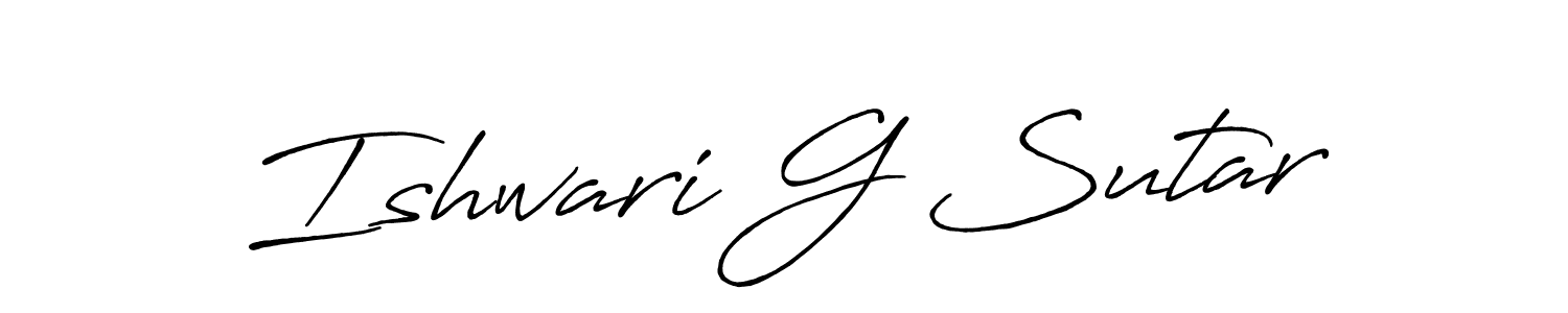 This is the best signature style for the Ishwari G Sutar name. Also you like these signature font (Antro_Vectra_Bolder). Mix name signature. Ishwari G Sutar signature style 7 images and pictures png