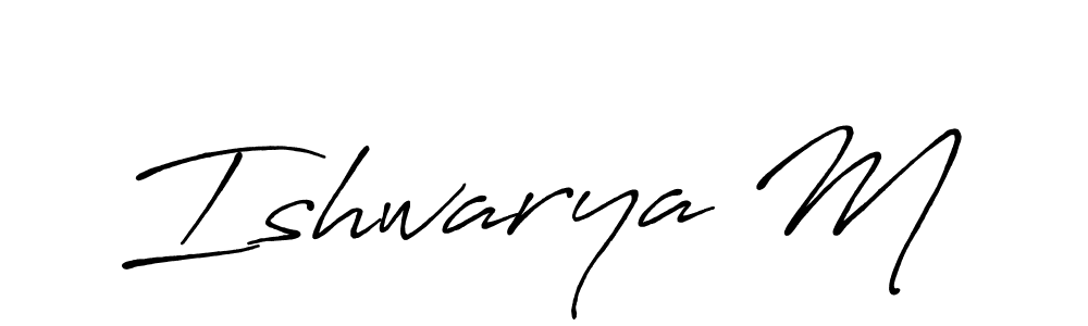 It looks lik you need a new signature style for name Ishwarya M. Design unique handwritten (Antro_Vectra_Bolder) signature with our free signature maker in just a few clicks. Ishwarya M signature style 7 images and pictures png