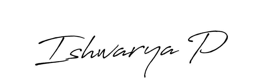 You should practise on your own different ways (Antro_Vectra_Bolder) to write your name (Ishwarya P) in signature. don't let someone else do it for you. Ishwarya P signature style 7 images and pictures png